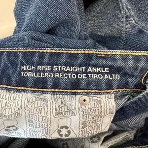 Target jeans. High rise/ cropped bottom size 6